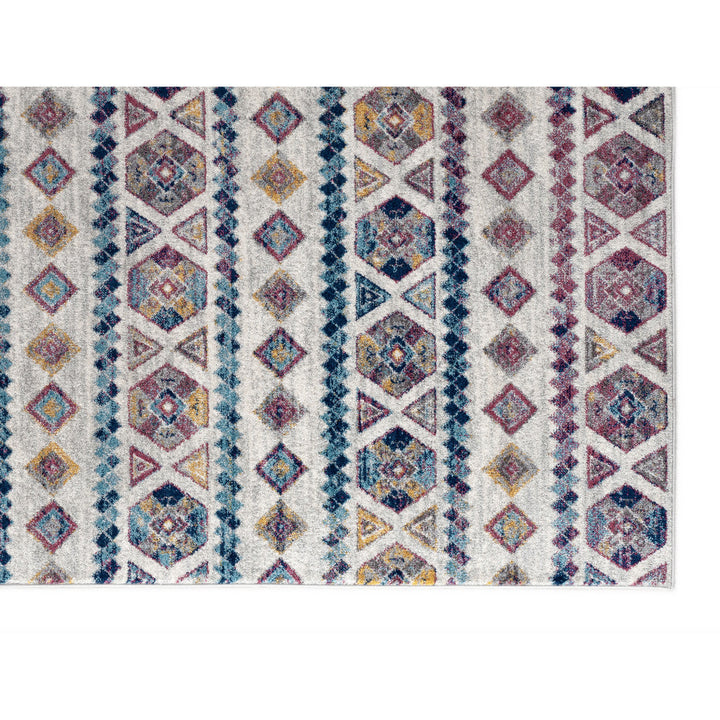 2 x 3 Ivory Geometric Power Loom Area Rug Image 1