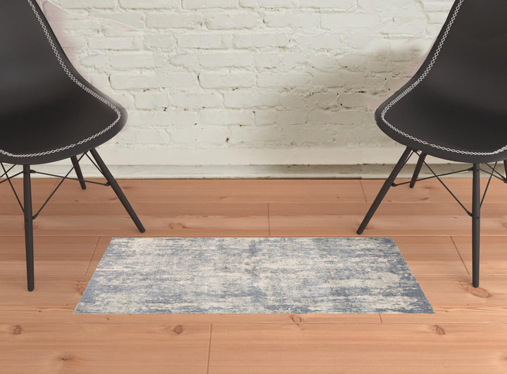 2 x 3 Light Gray Abstract Power Loom Area Rug Image 2