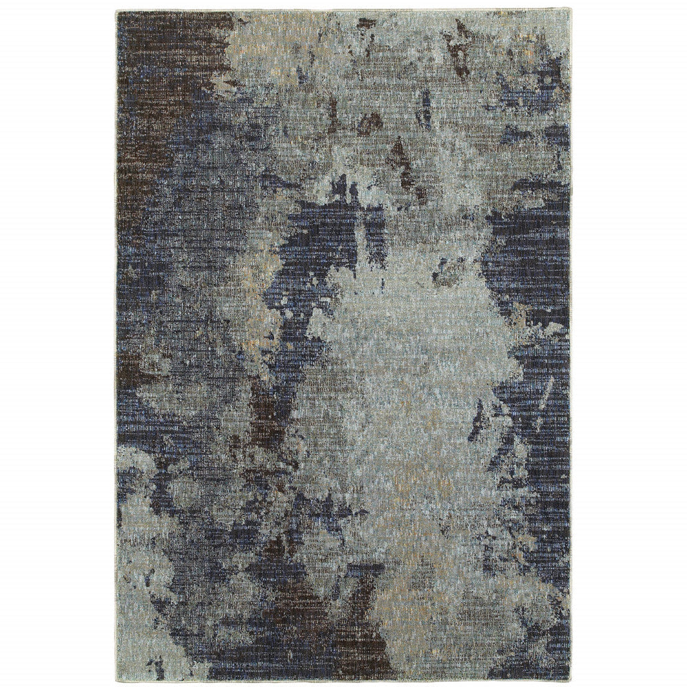 2 x 3 Navy Blue Abstract Power Loom Area Rug Image 2