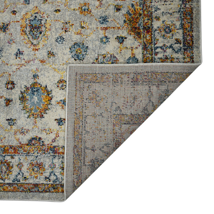 2 x 3 Orange and Ivory Floral Power Loom Area Rug Image 1