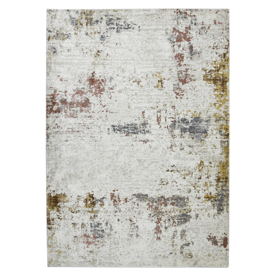 2 x 3 Red and Ivory Abstract Power Loom Area Rug Image 1