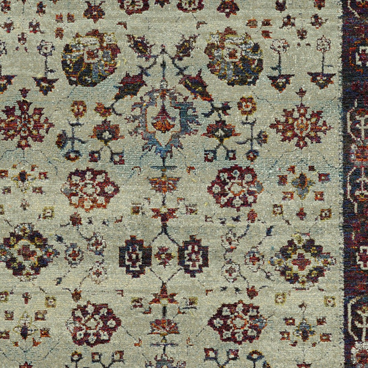 2 x 3 Red and Ivory Oriental Power Loom Area Rug Image 4