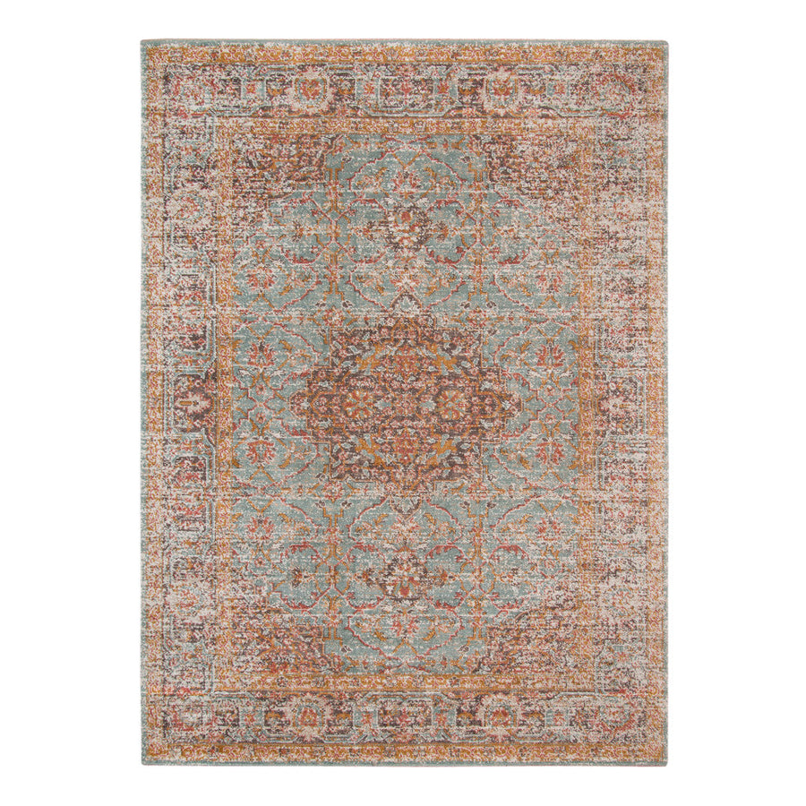 2 x 3 Sea Green Medallion Power Loom Area Rug With Fringe Image 1