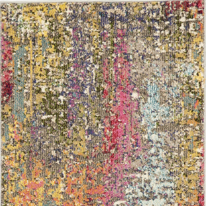 2 X 8 Sunset Abstract Power Loom Non Skid Runner Rug Image 4