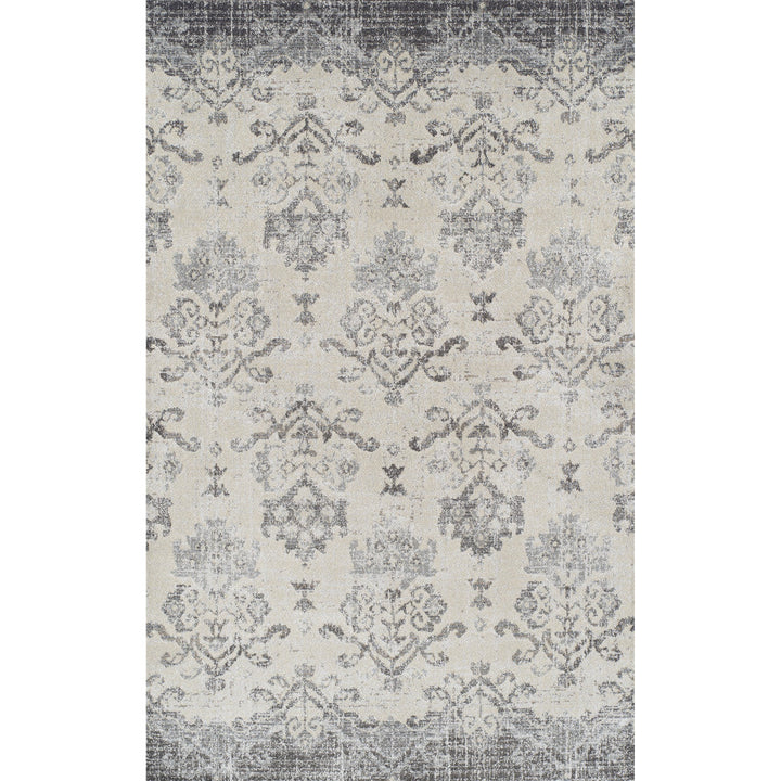 3 X 5 Gray and Ivory Oriental Area Rug Image 2