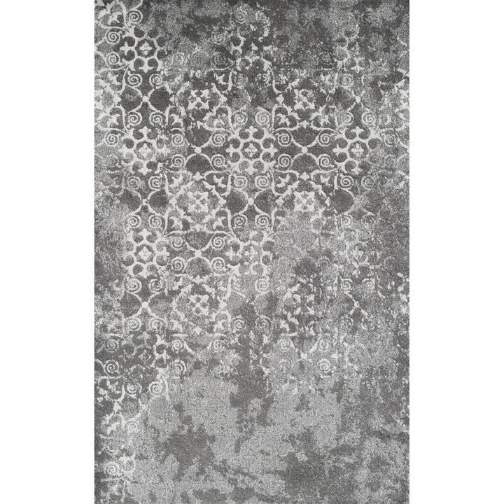 3 X 5 Gray and Ivory Oriental Distressed Area Rug Image 2