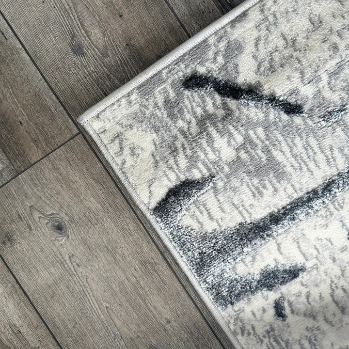 3 X 5 Gray and Silver Abstract Area Rug Image 6