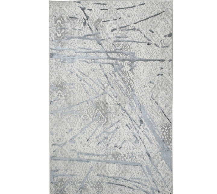 3 X 5 Gray and Silver Abstract Area Rug Image 8