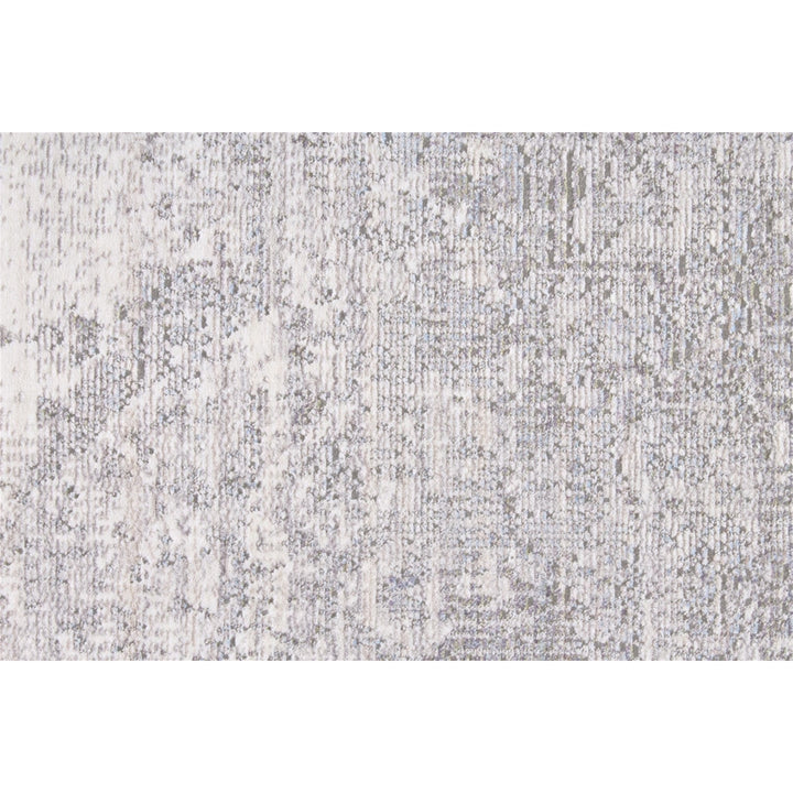 8 X 10 Gray Ivory And Taupe Abstract Distressed Area Rug With Fringe Image 4