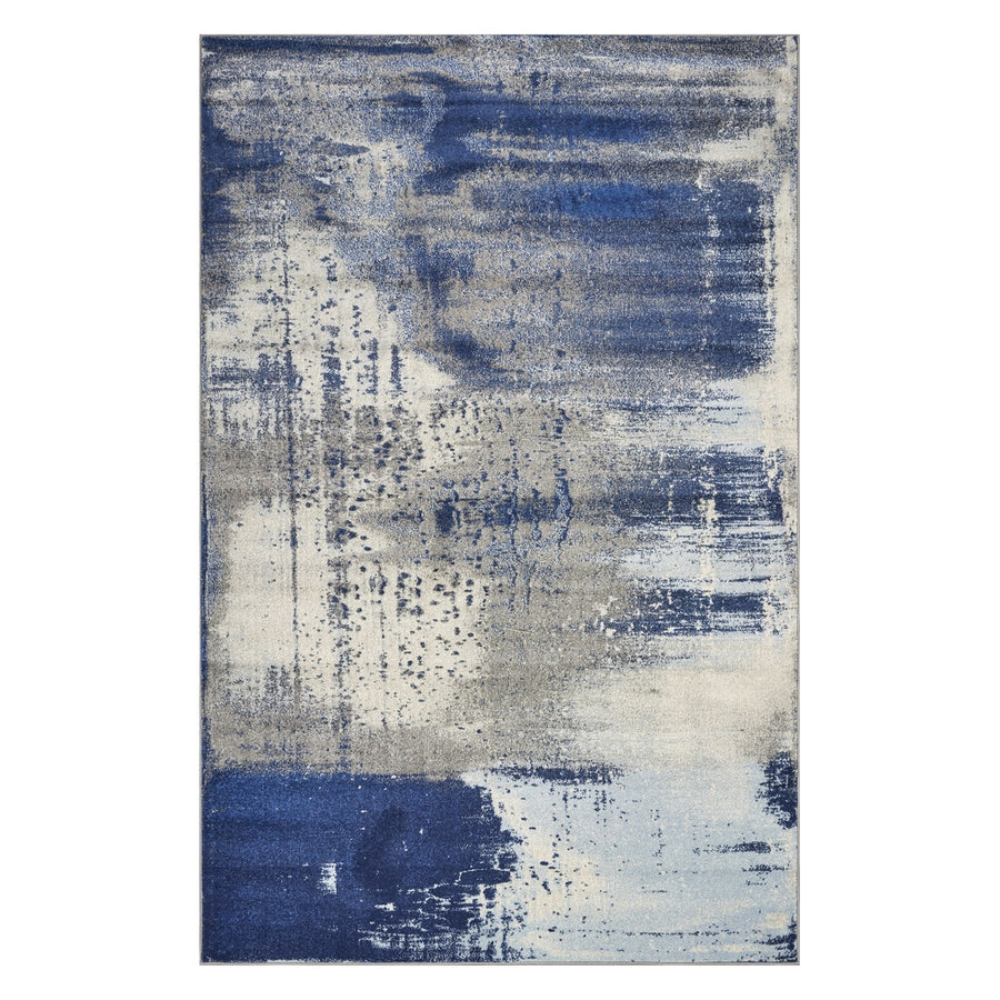 5 X 7 Ice Blue Abstract Splash Indoor Area Rug Image 1