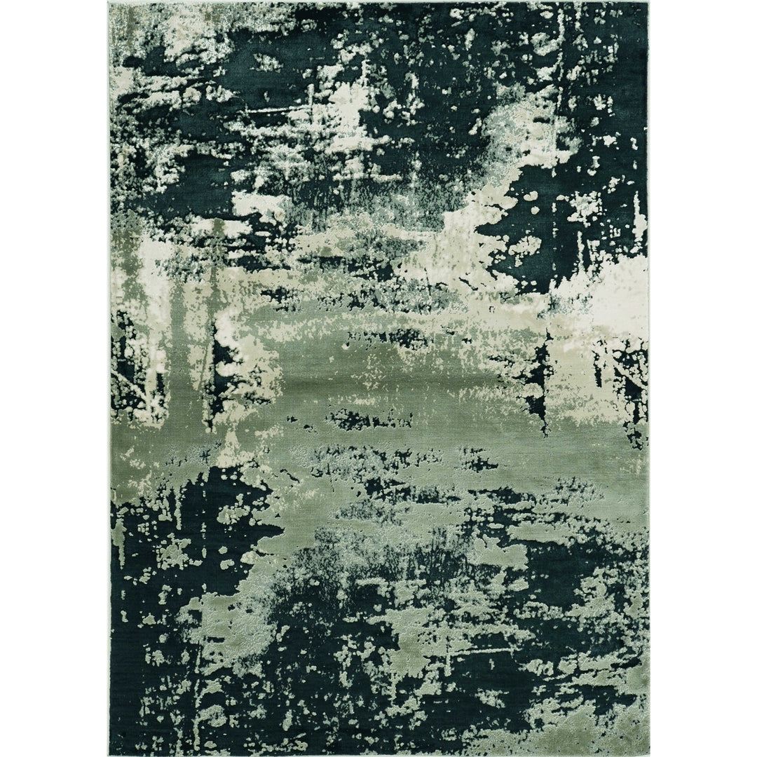 3 X 5 Black and Silver Abstract Area Rug Image 2