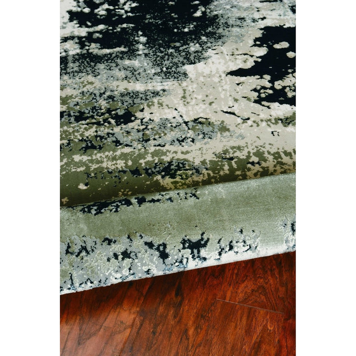 3 X 5 Black and Silver Abstract Area Rug Image 6