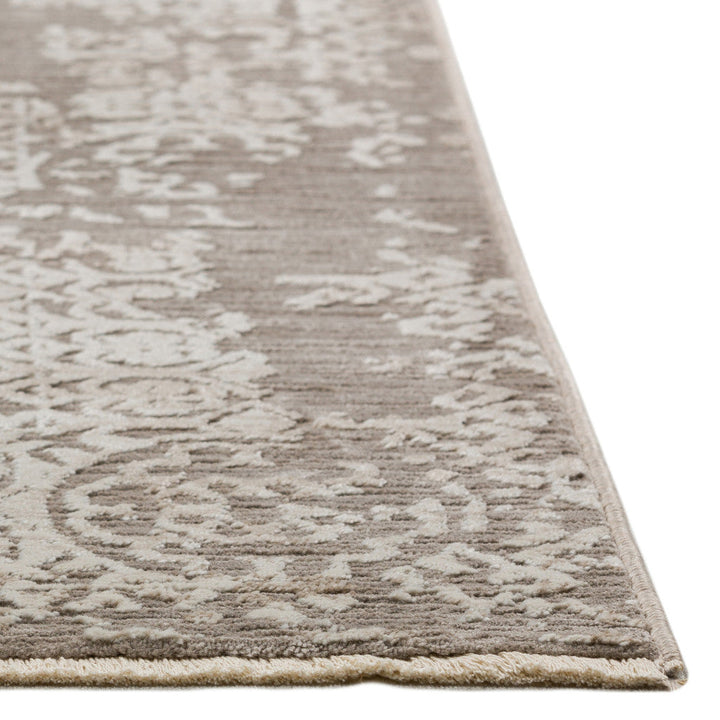 3 X 5 Gray Oriental Area Rug With Fringe Image 3