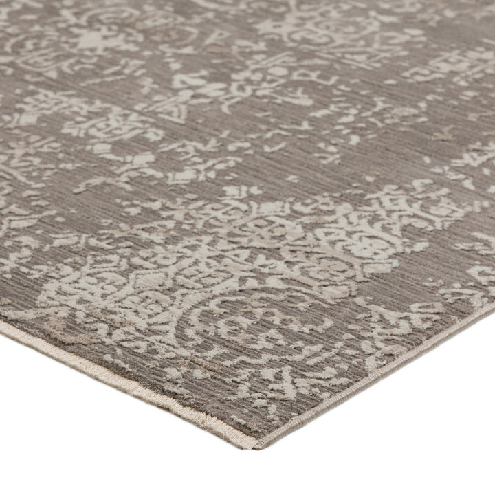 3 X 5 Gray Oriental Area Rug With Fringe Image 4