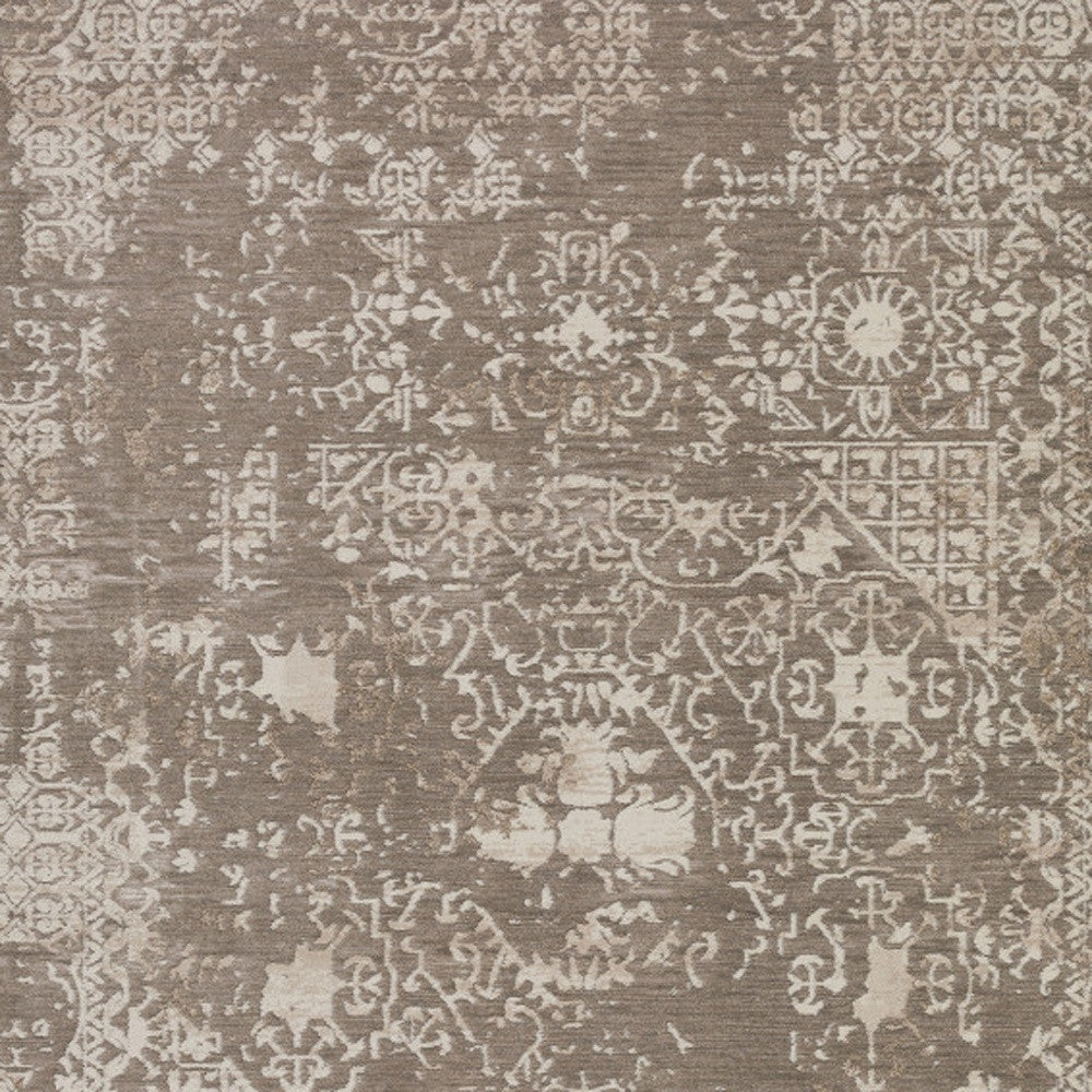 3 X 5 Gray Oriental Area Rug With Fringe Image 5