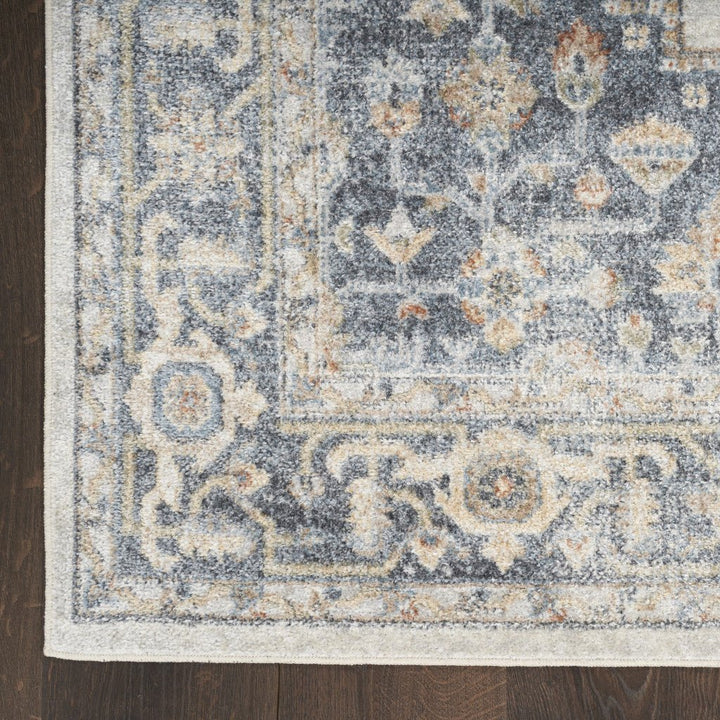 3 X 5 Gray Oriental Power Loom Distressed Washable Area Rug Image 3