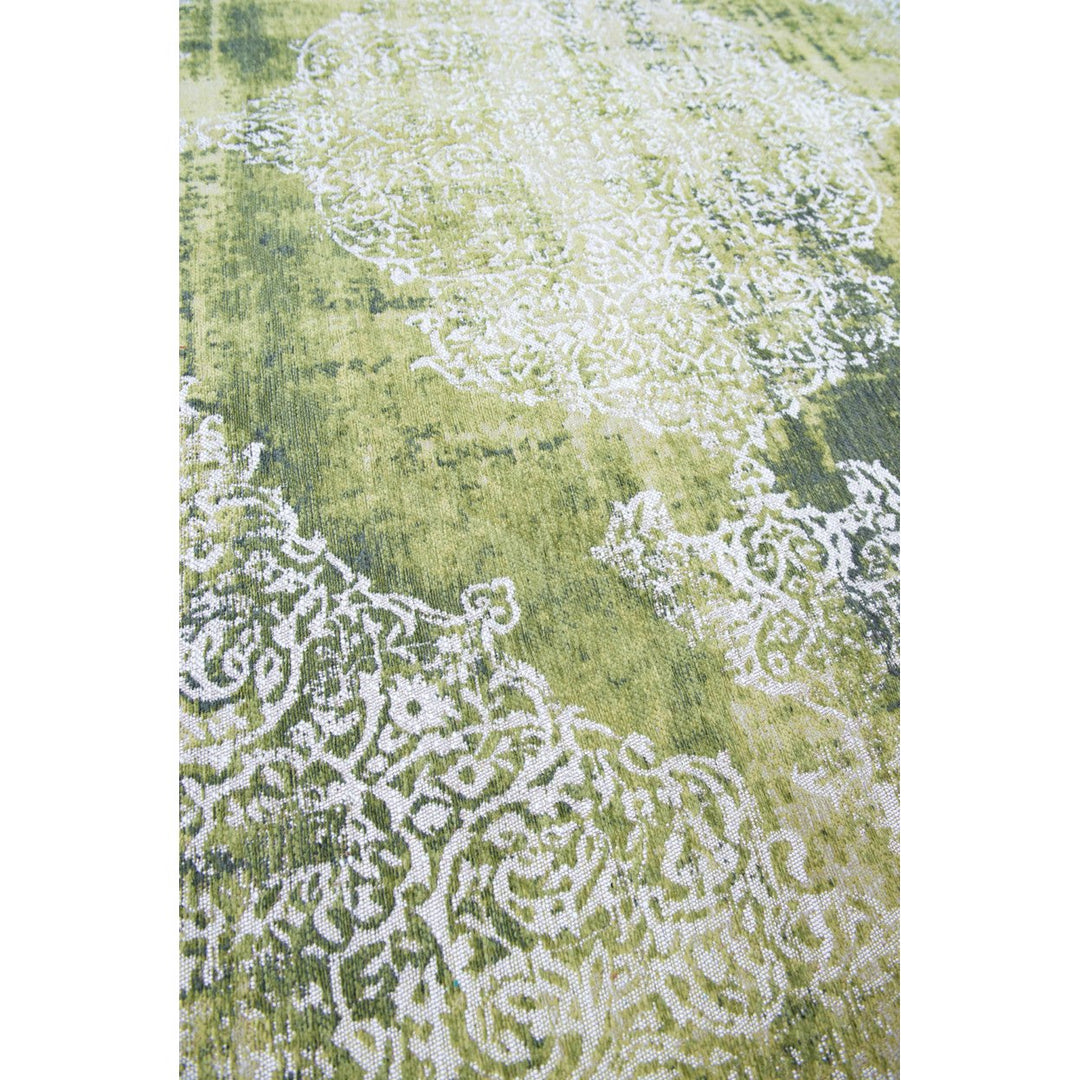 3 X 5 Green and White Oriental Non Skid Area Rug Image 8