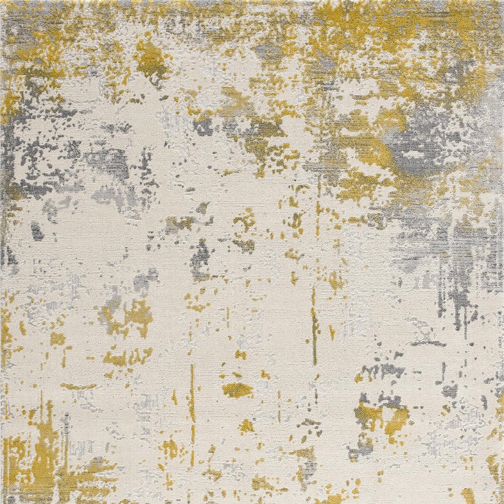 6 X 9 Gold Abstract Dhurrie Area Rug Image 5