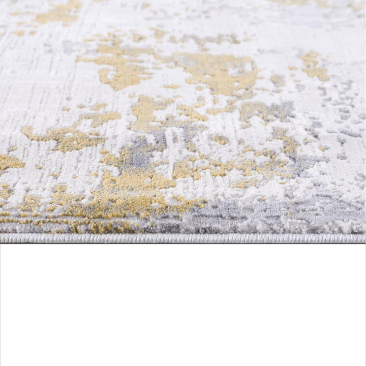 6 X 9 Gold Abstract Dhurrie Area Rug Image 7