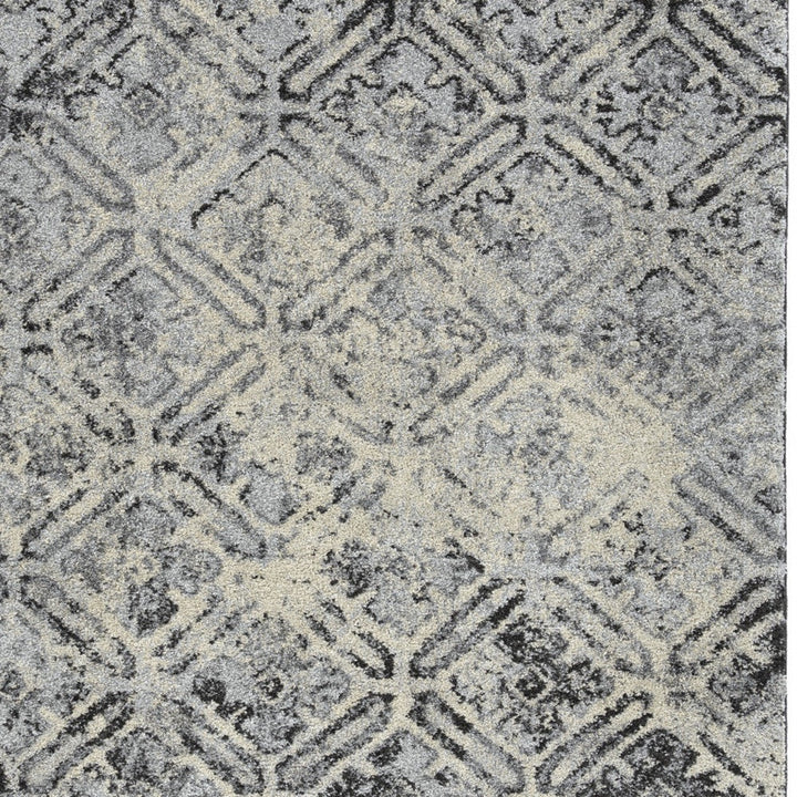 3 X 5 Grey Diamond Area Rug Image 3