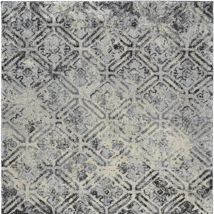 3 X 5 Grey Diamond Area Rug Image 4