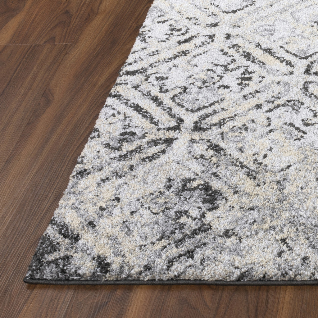 3 X 5 Grey Diamond Area Rug Image 7