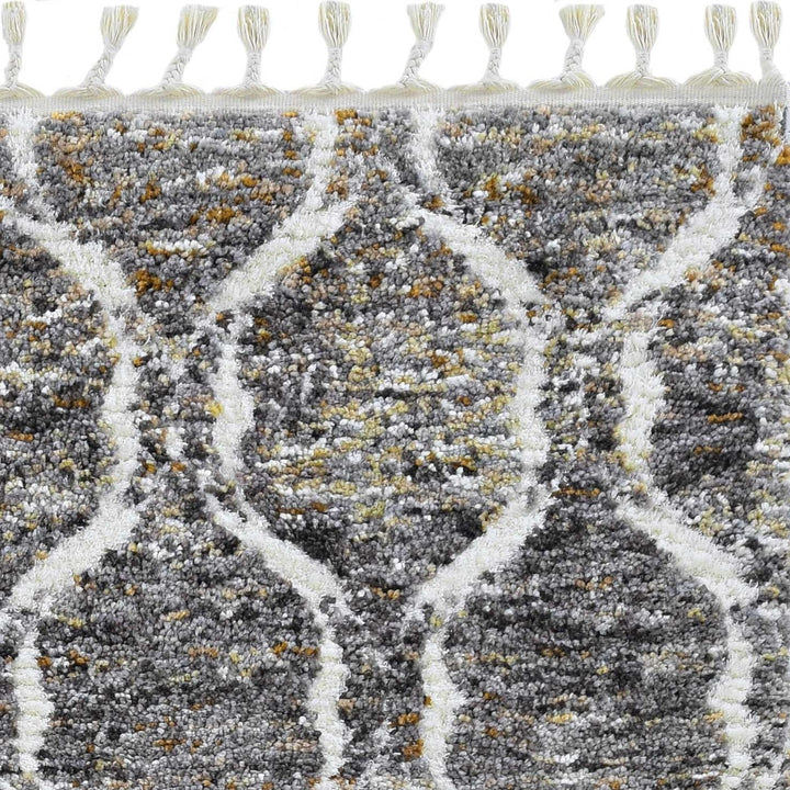 3X5 Grey Sand Machine Woven Space Dyed Ogee Indoor Area Rug Image 8