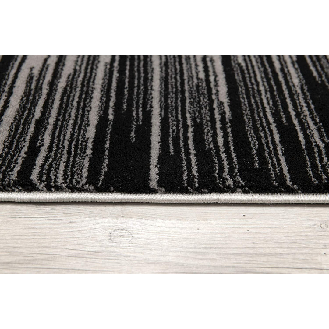 4 X 6 Black Abstract Power Loom Area Rug Image 8