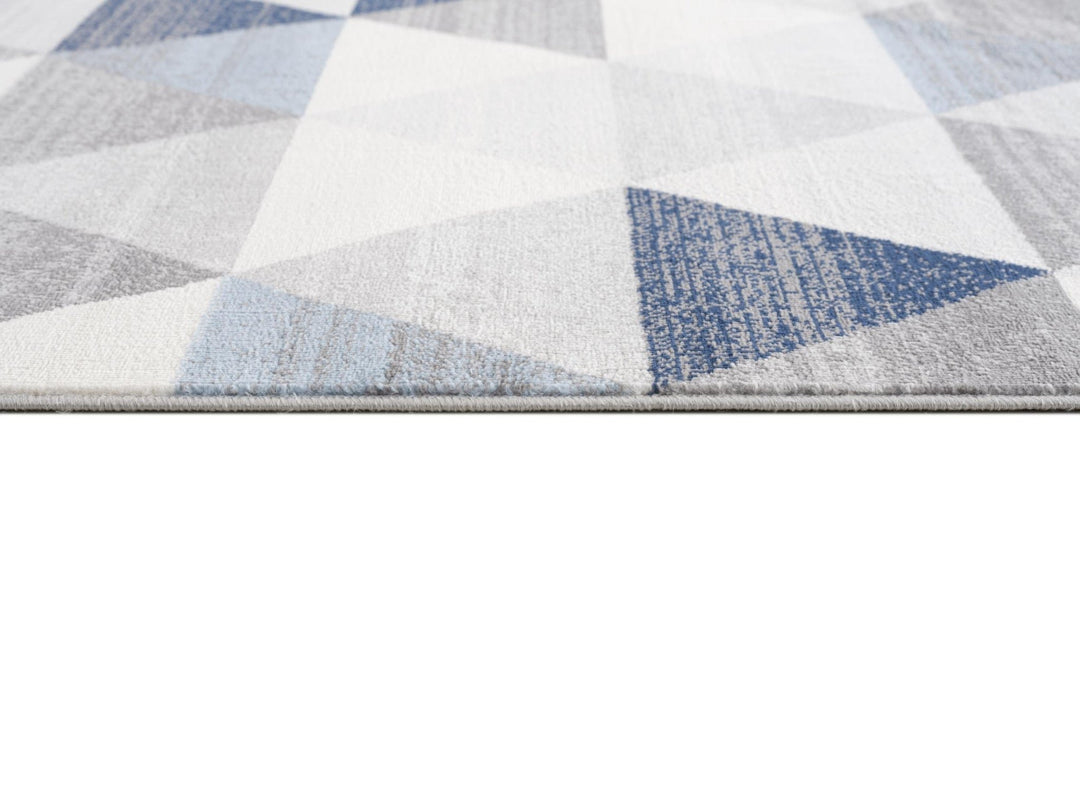 4 X 6 Navy Blue Geometric Diamond Area Rug Image 5