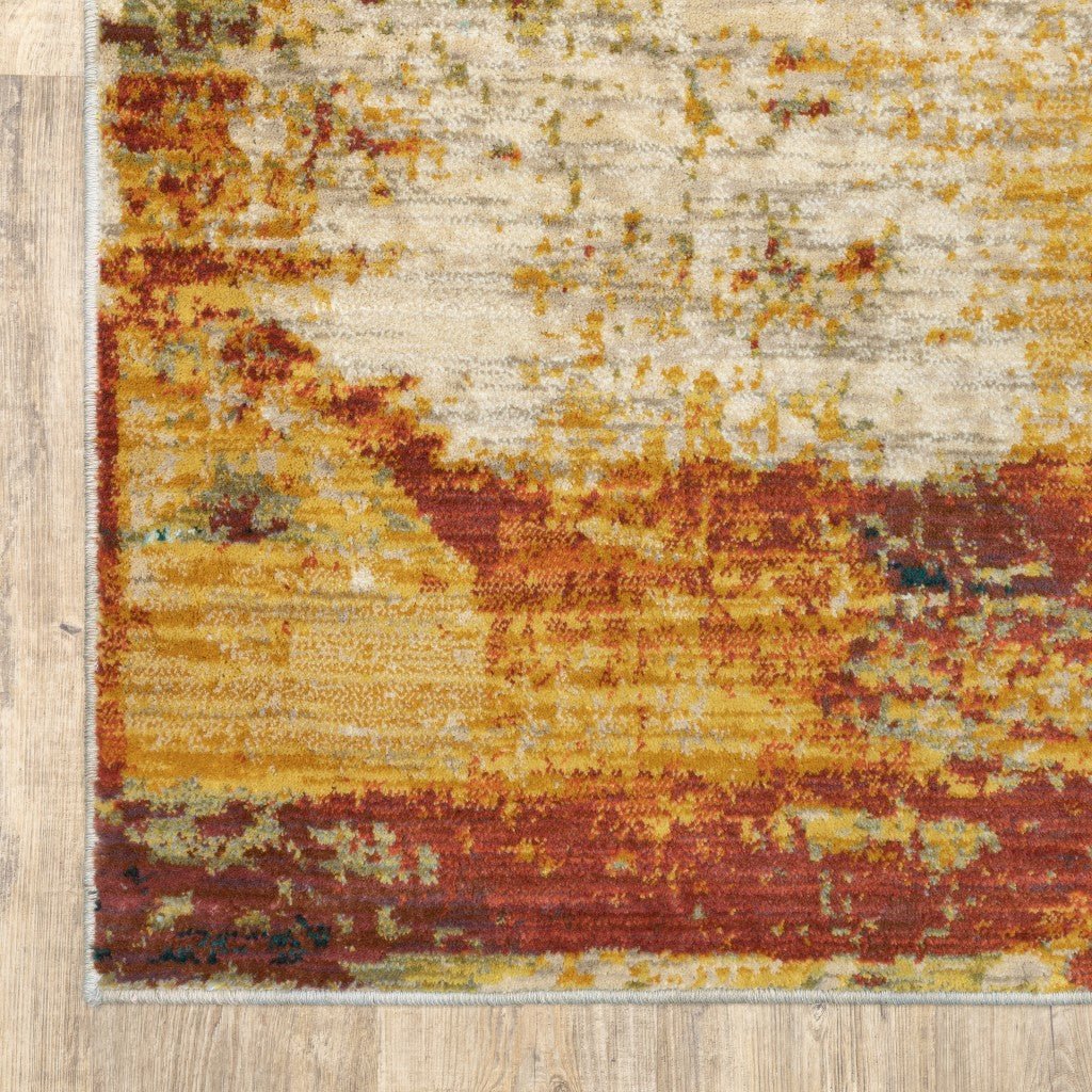 8X11 Blue And Red Distressed Area Rug Image 2