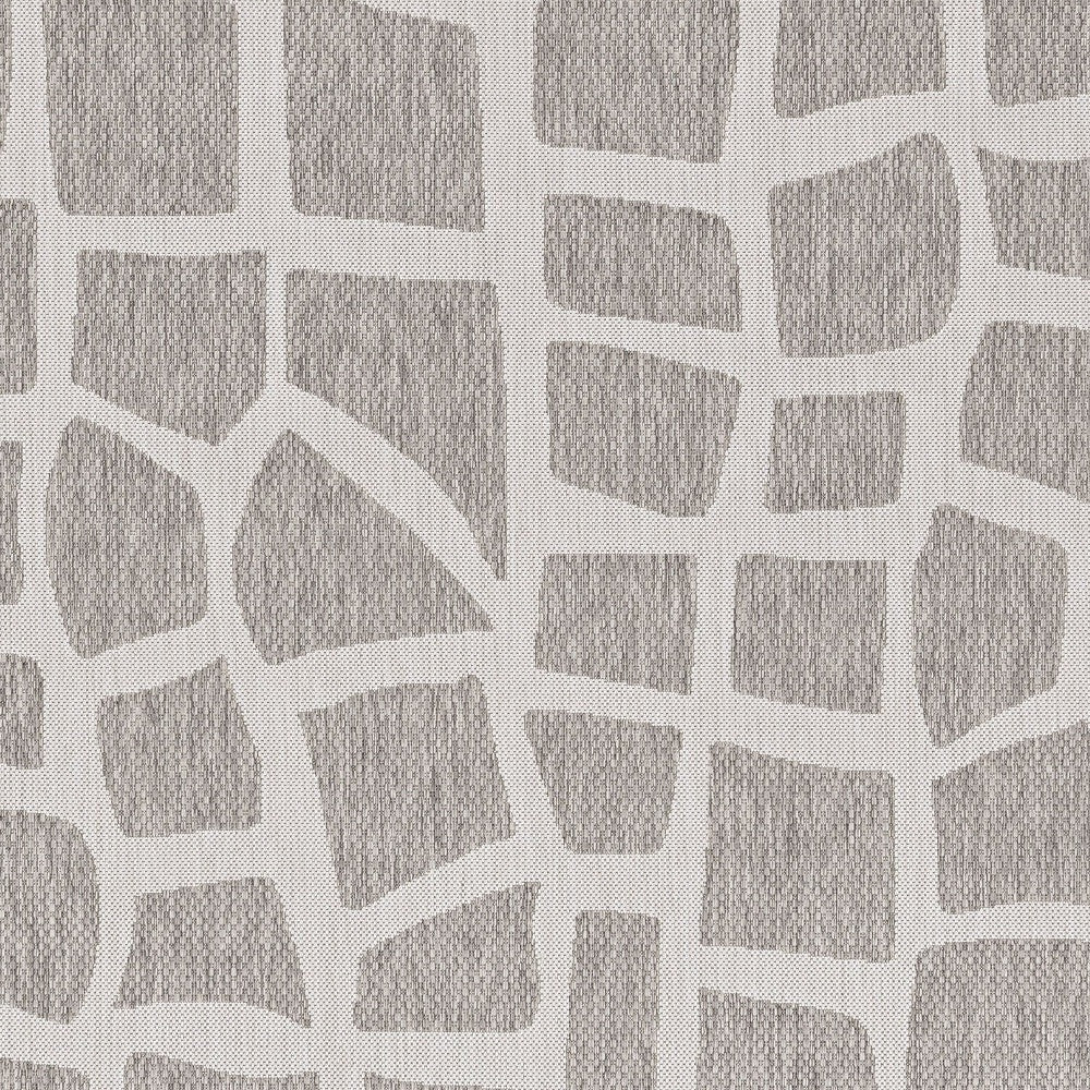 3 X 4 Gray and Ivory Cobblestone Area Rug Image 3