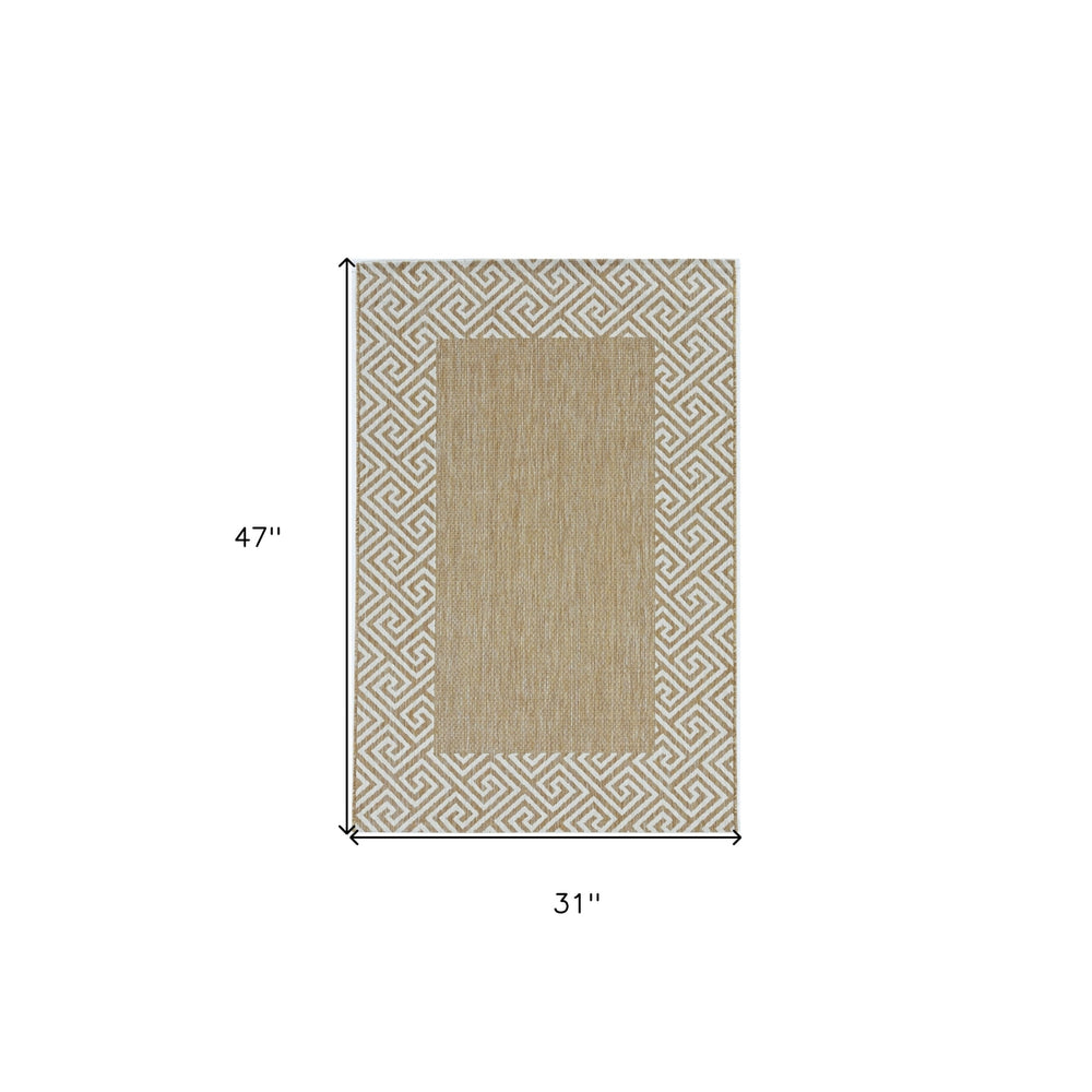 3 X 4 Natural Geometric Area Rug Image 2