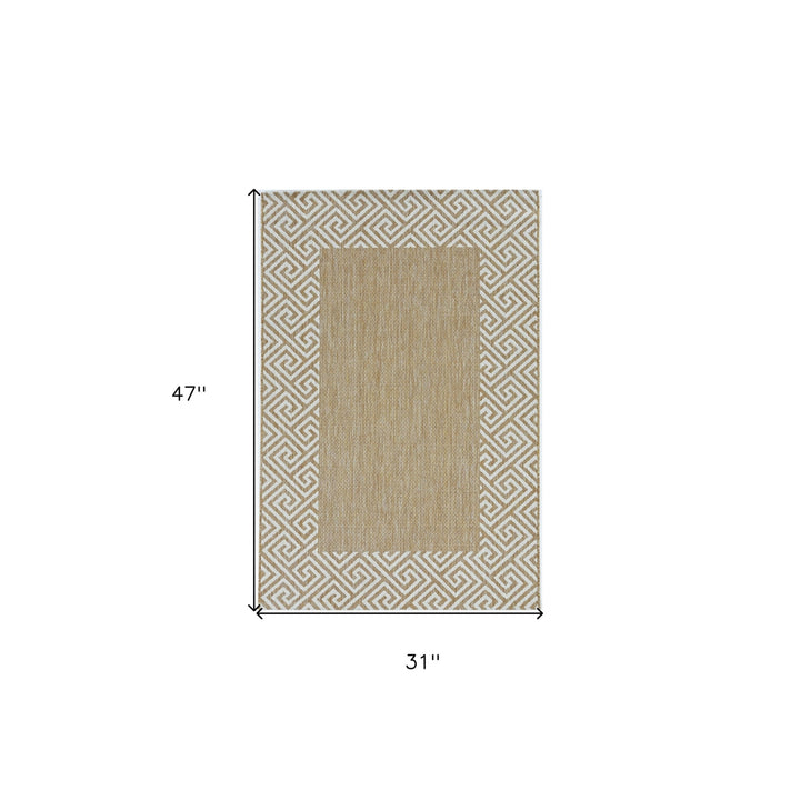 3 X 4 Natural Geometric Area Rug Image 2