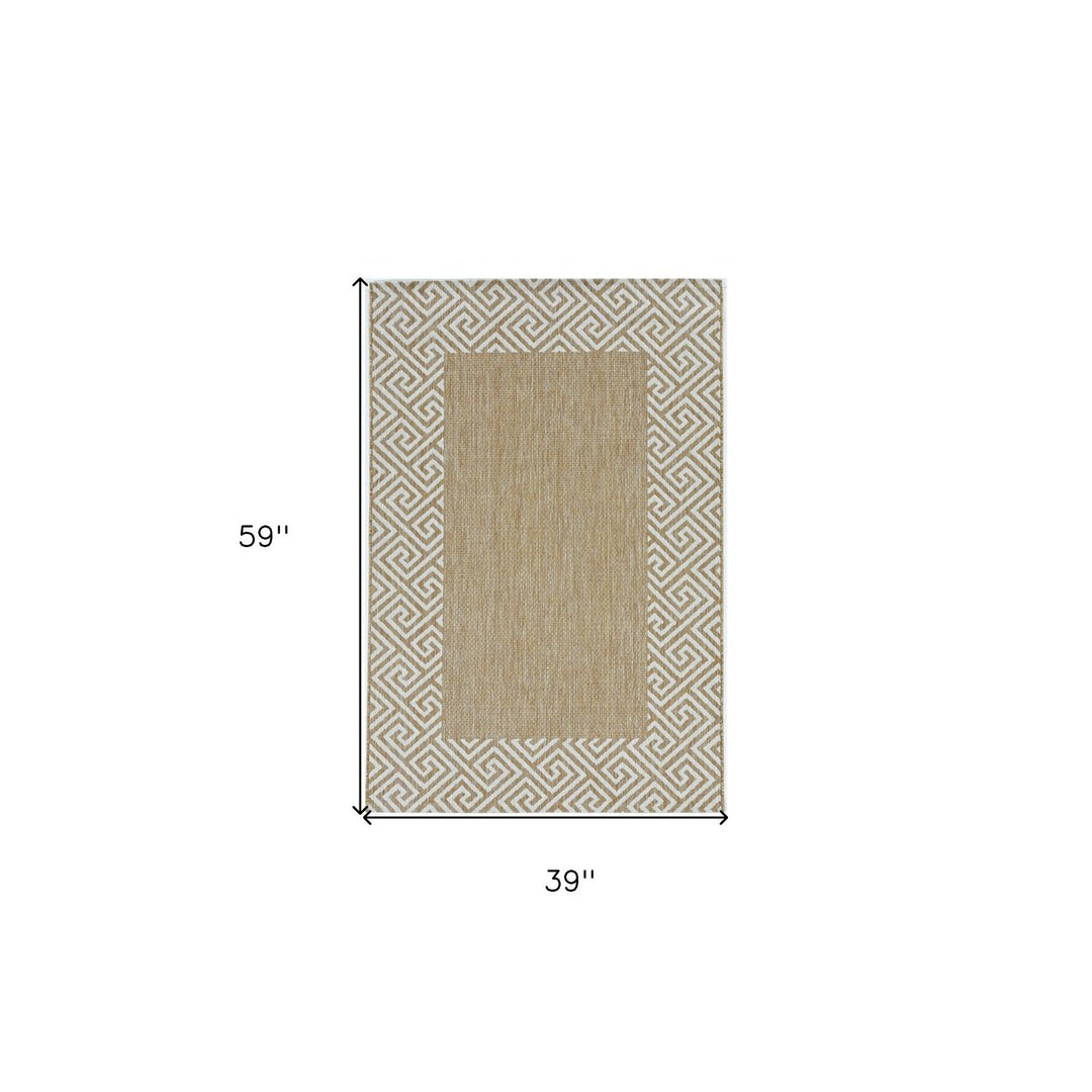 3 X 4 Natural Geometric Area Rug Image 3