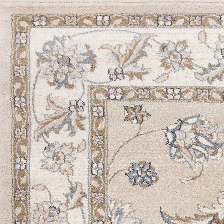 5X8 Beige Ivory Bordered Floral Indoor Area Rug Image 2