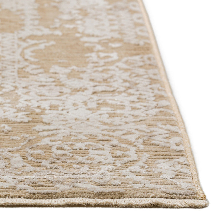 3 X 5 Beige Oriental Area Rug With Fringe Image 3