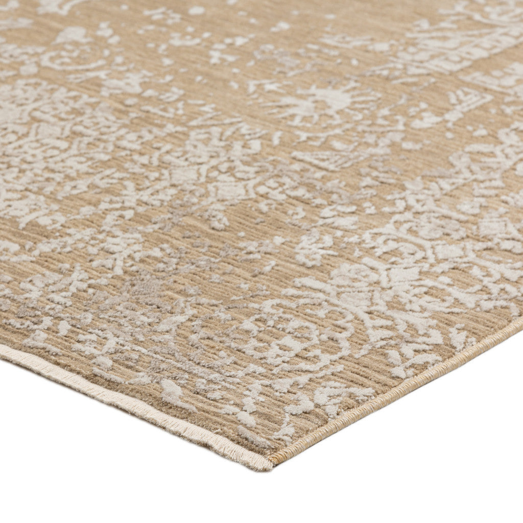 3 X 5 Beige Oriental Area Rug With Fringe Image 4