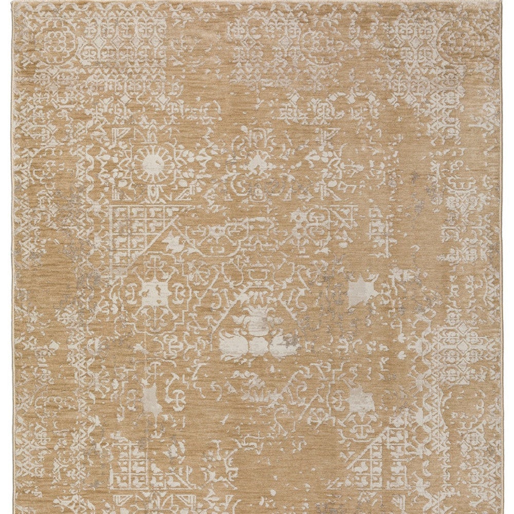 3 X 5 Beige Oriental Area Rug With Fringe Image 7