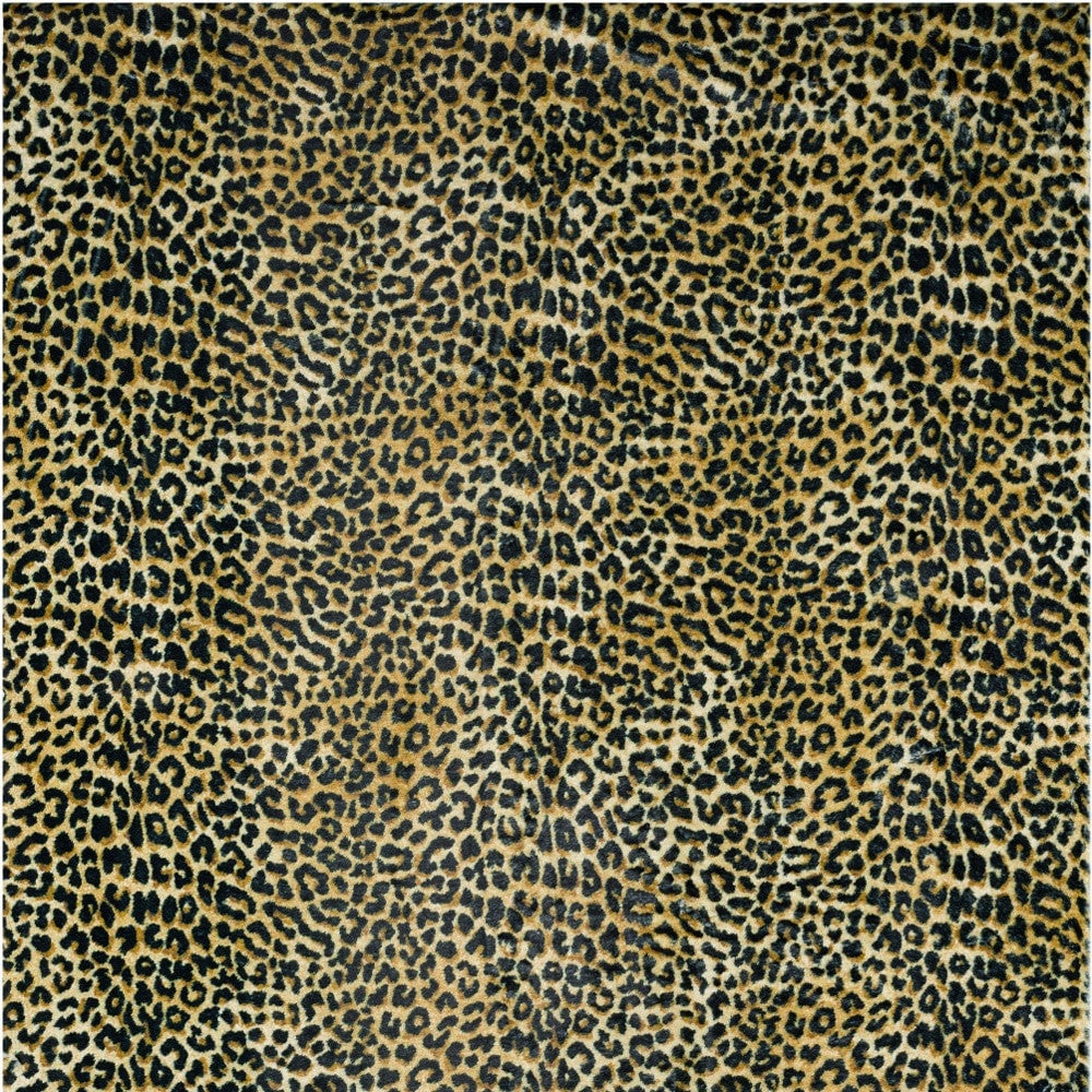 3 X 5 Black and Gold Leopard Print Shag Handmade Non Skid Area Rug Image 10