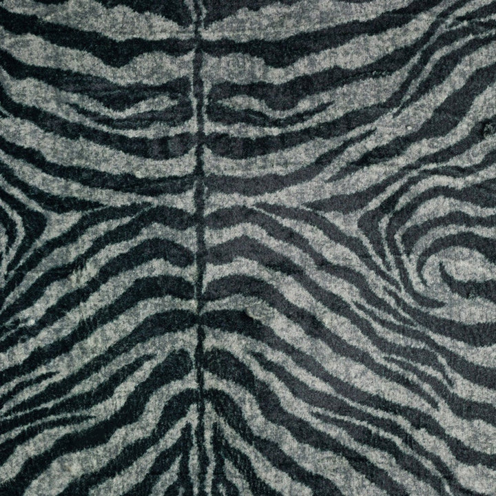 3 X 5 Black and Gray Zebra Print Shag Handmade Non Skid Area Rug Image 9