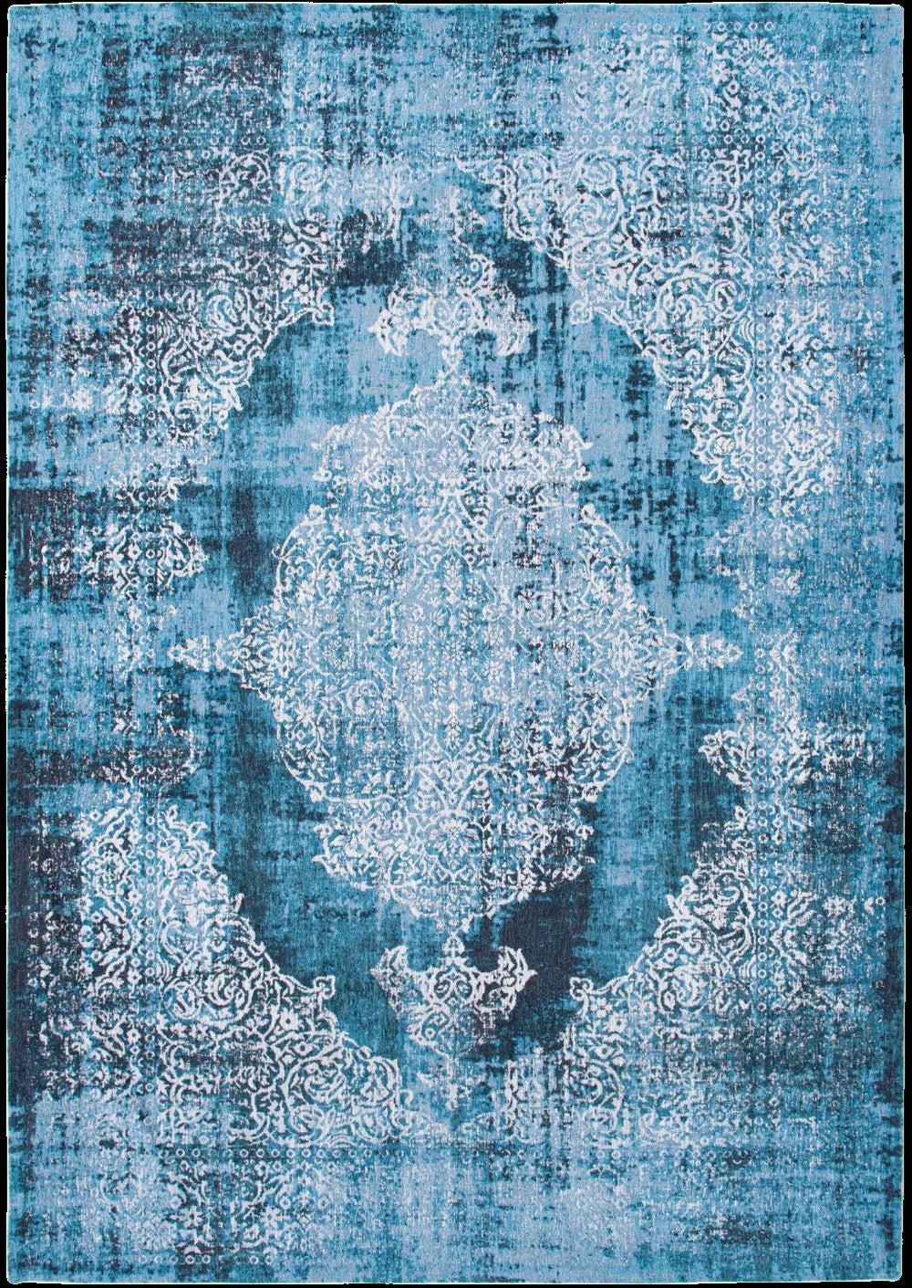 3 X 5 Blue and White Oriental Non Skid Area Rug Image 2