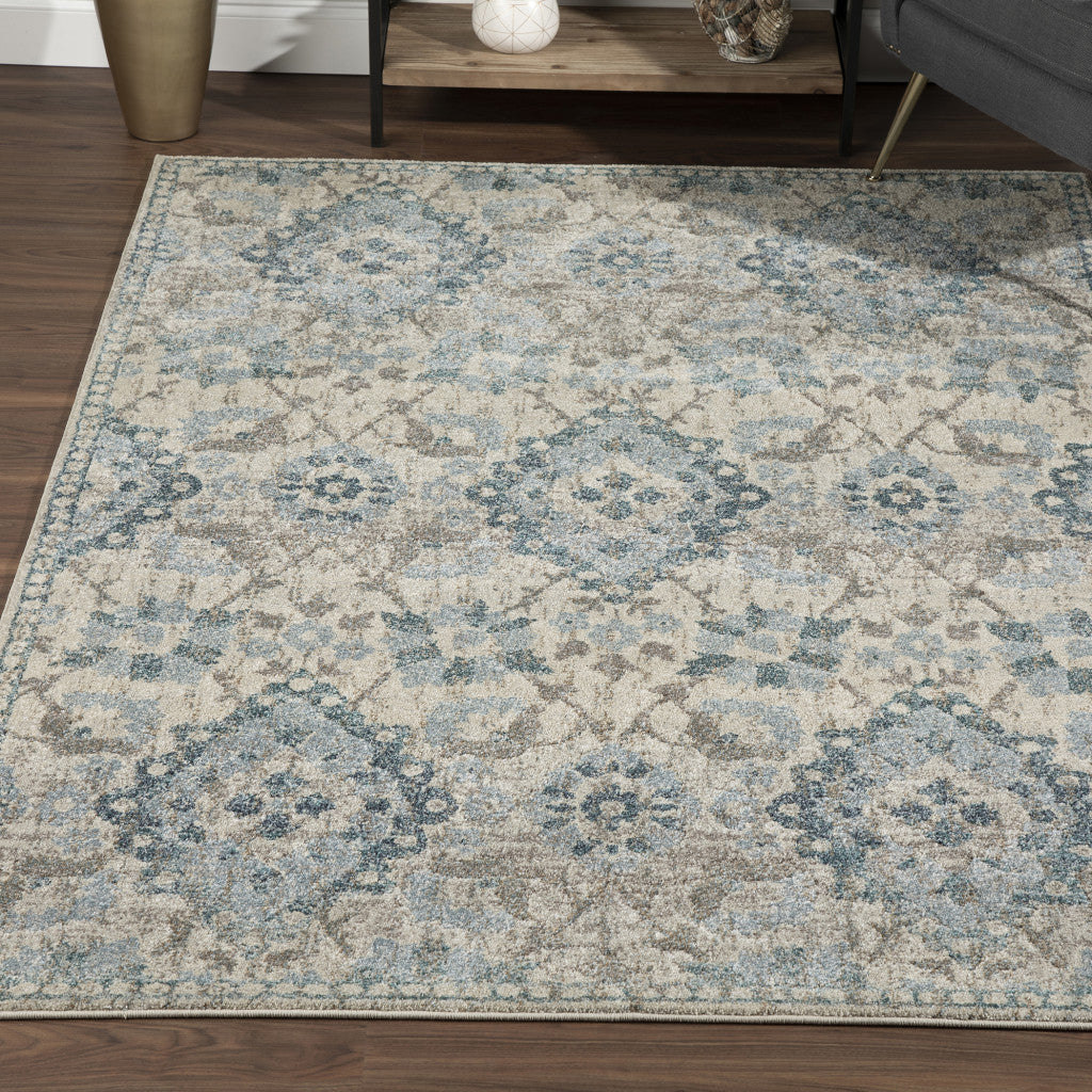 3 X 5 Blue Oriental Area Rug Image 7