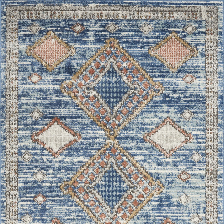 3 X 5 Blue Southwestern Power Loom Non Skid Area Rug Image 4