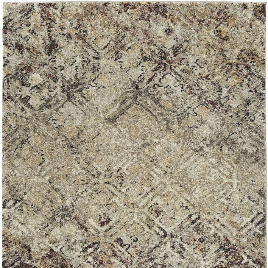 3 X 5 Brown Diamond Area Rug Image 1