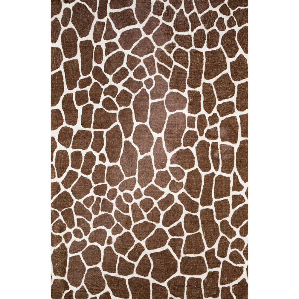 3 X 5 Brown Animal Print Shag Non Skid Area Rug Image 2