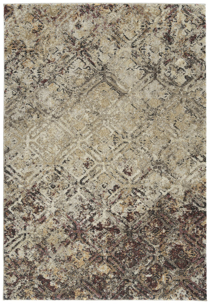 3 X 5 Brown Diamond Area Rug Image 3