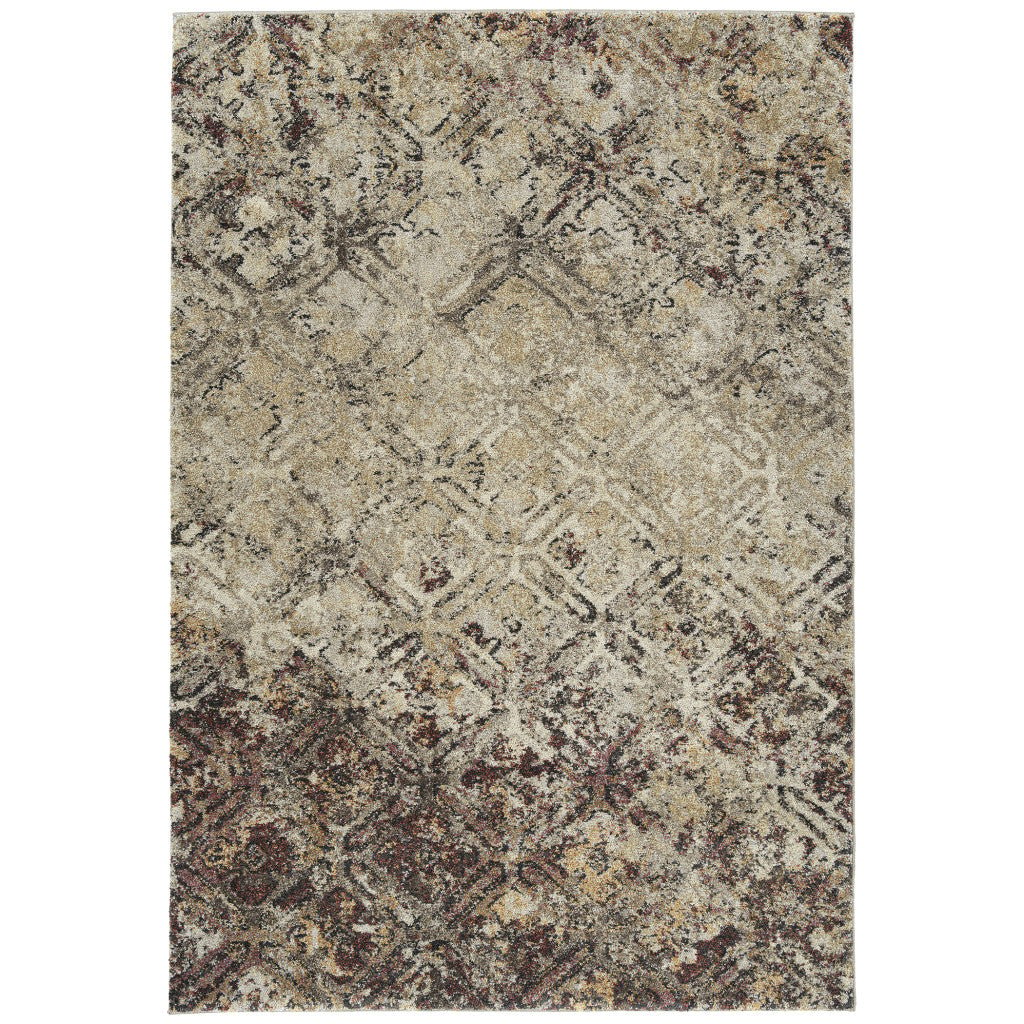 3 X 5 Brown Diamond Area Rug Image 4