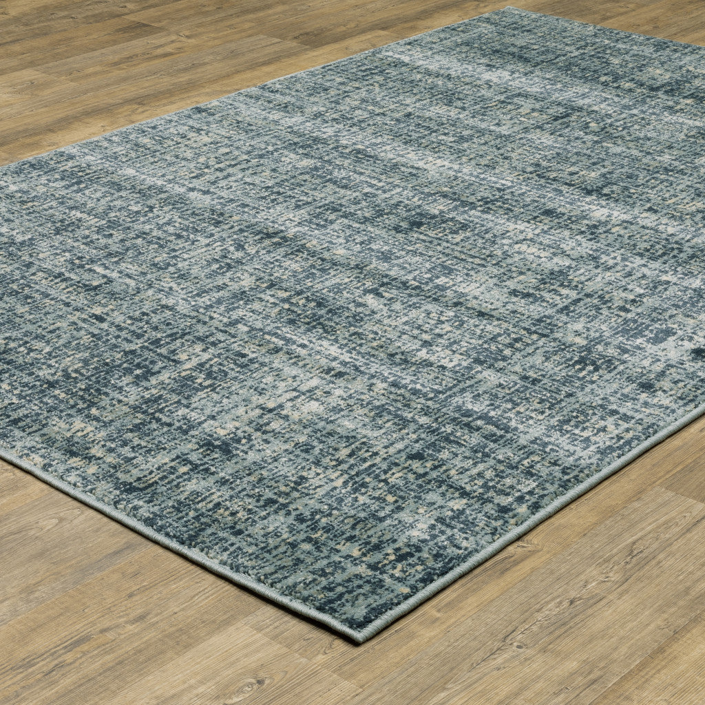 3 X 5 Dark Blue Light Blue Grey Ivory And Beige Abstract Power Loom Stain Resistant Area Rug Image 2