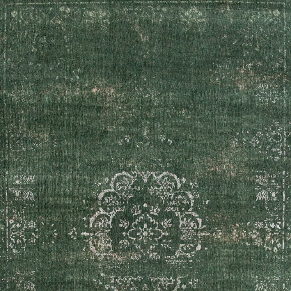 3 X 5 Gray and Green Medallion Non Skid Area Rug Image 5