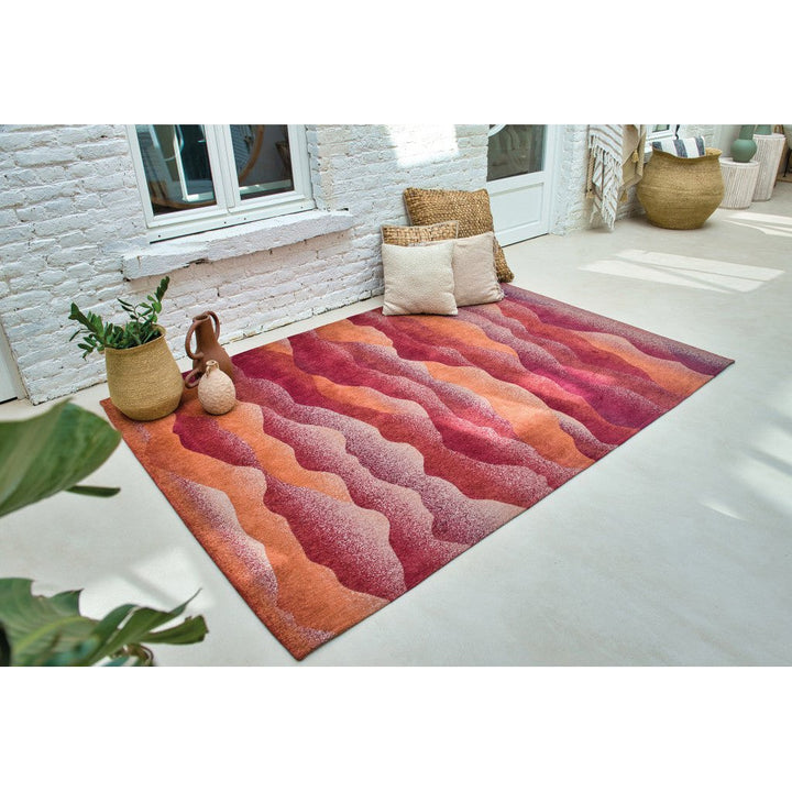 3 X 5 Red Orange Abstract Non Skid Area Rug Image 7